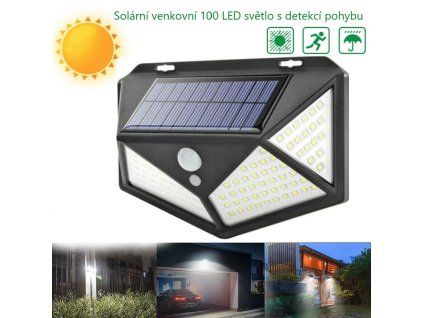 4703 5 solarni venkovni 100 led svetlo s detekci pohybu